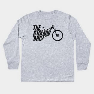 cycling dad mountain bike gift mtb cyclist Kids Long Sleeve T-Shirt